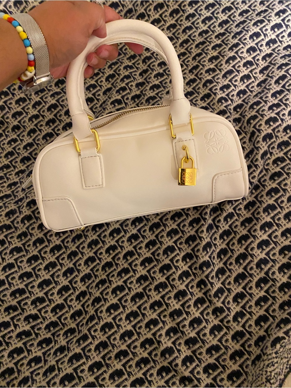 White Mini Top-Handle Bag